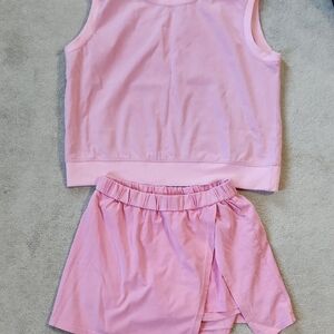 Summer Sets Women 2 Piece Outfits Shorts Tank Top and Casual Skort Lined Split L